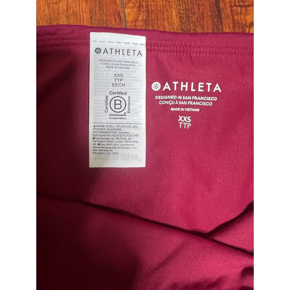 Athleta Tidal Swim Skirt Women XXS Burgundy Quick Dry UPF NWT tennis - Picture 7 of 10